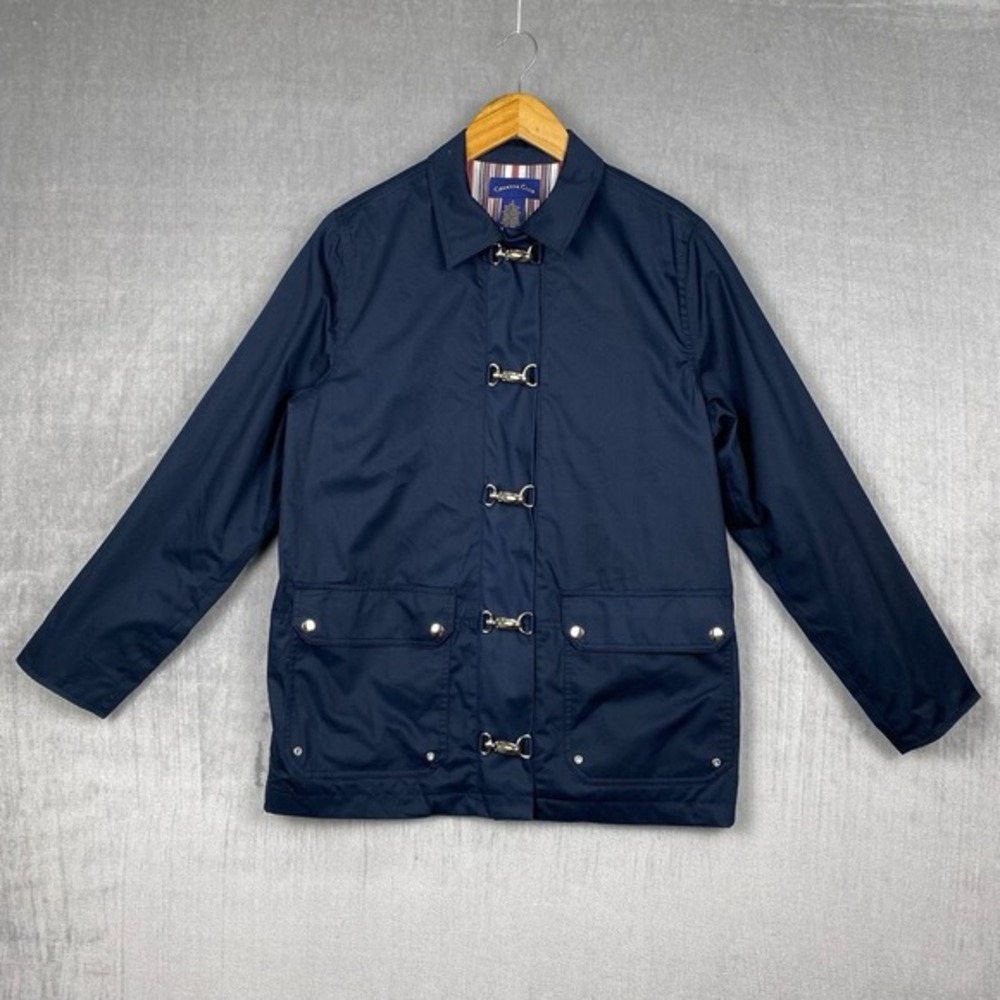 Charter Club Jacket Womens Small Relaxed Navy Blue Bit Toggle Equestrian Preppy‎